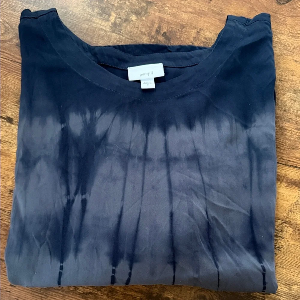 J. Jill Navy Tie-Dye Blouse - Picture 6 of 8